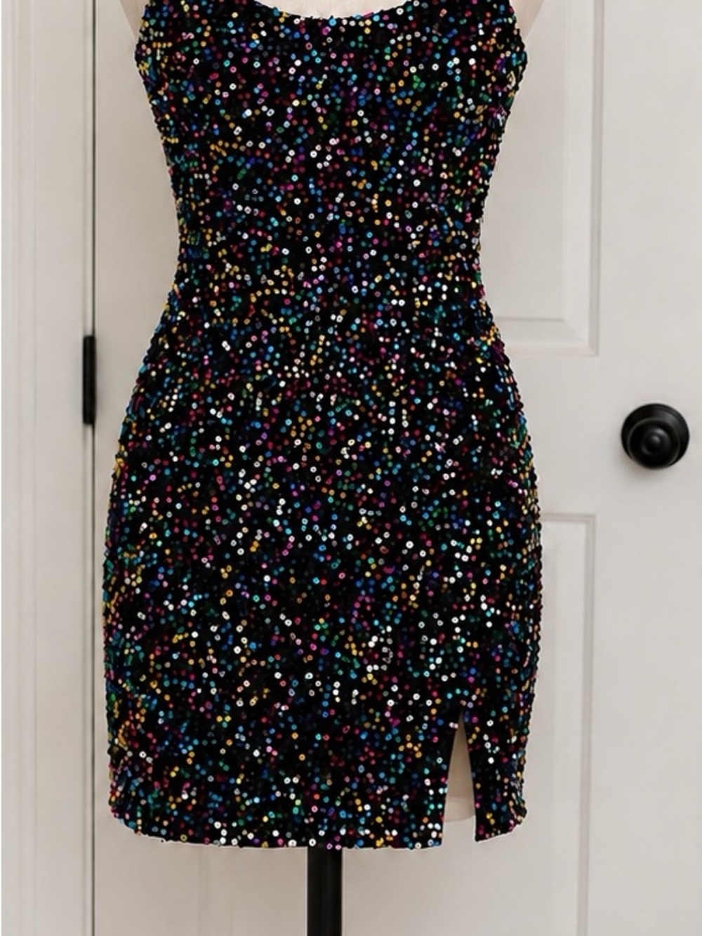 Sequin Black Muliticolor Bodycon Dress